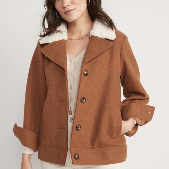 4X - Old Navy | Soft-Brushed Sherpa-Trim Jacket - Picture 3 of 7